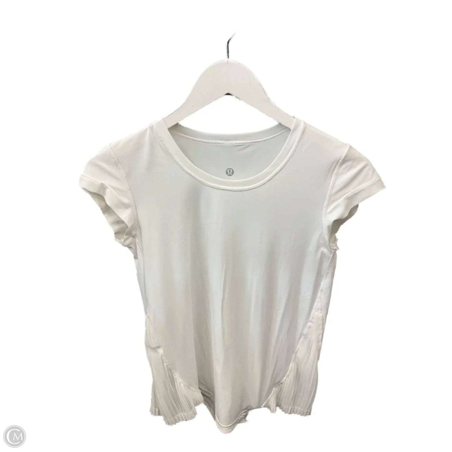Athletic Top Short Sleeve By Lululemon In White, Size: 6