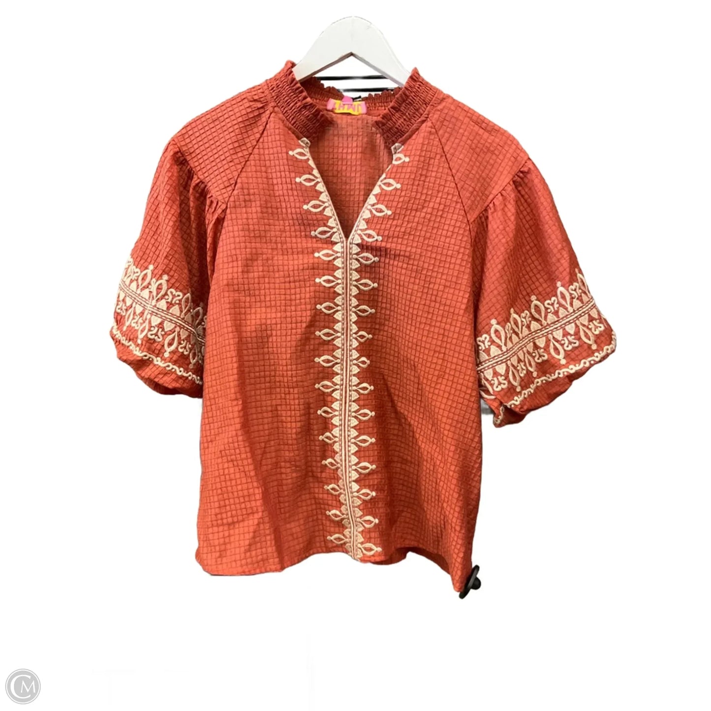 Top Short Sleeve By Thml In Orange, Size: M