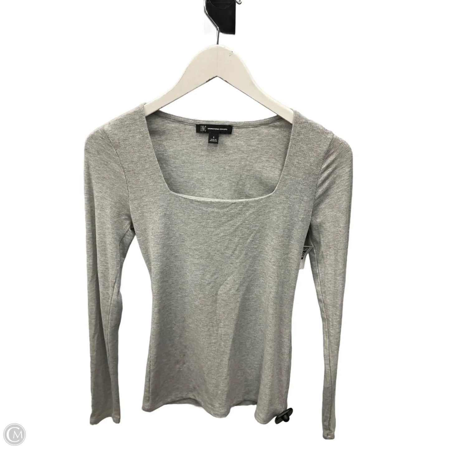 Top Long Sleeve By Inc In Grey, Size: S