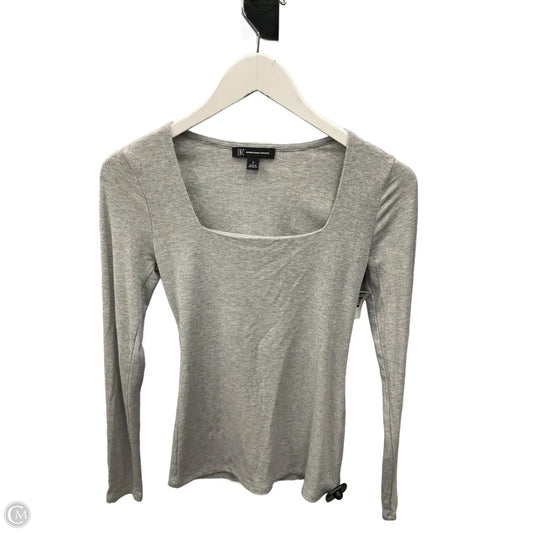 Top Long Sleeve By Inc In Grey, Size: S