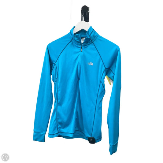 Athletic Top Long Sleeve Collar By The North Face In Blue, Size: M