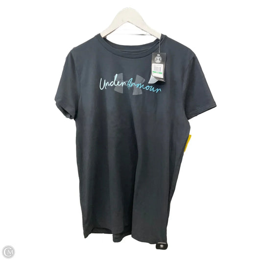 Athletic Top Short Sleeve By Under Armour In Black, Size: L