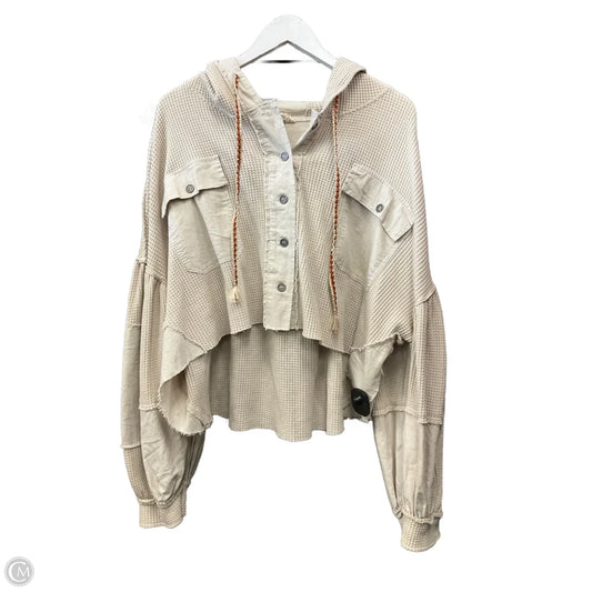 Top Long Sleeve By Pol In Beige, Size: L
