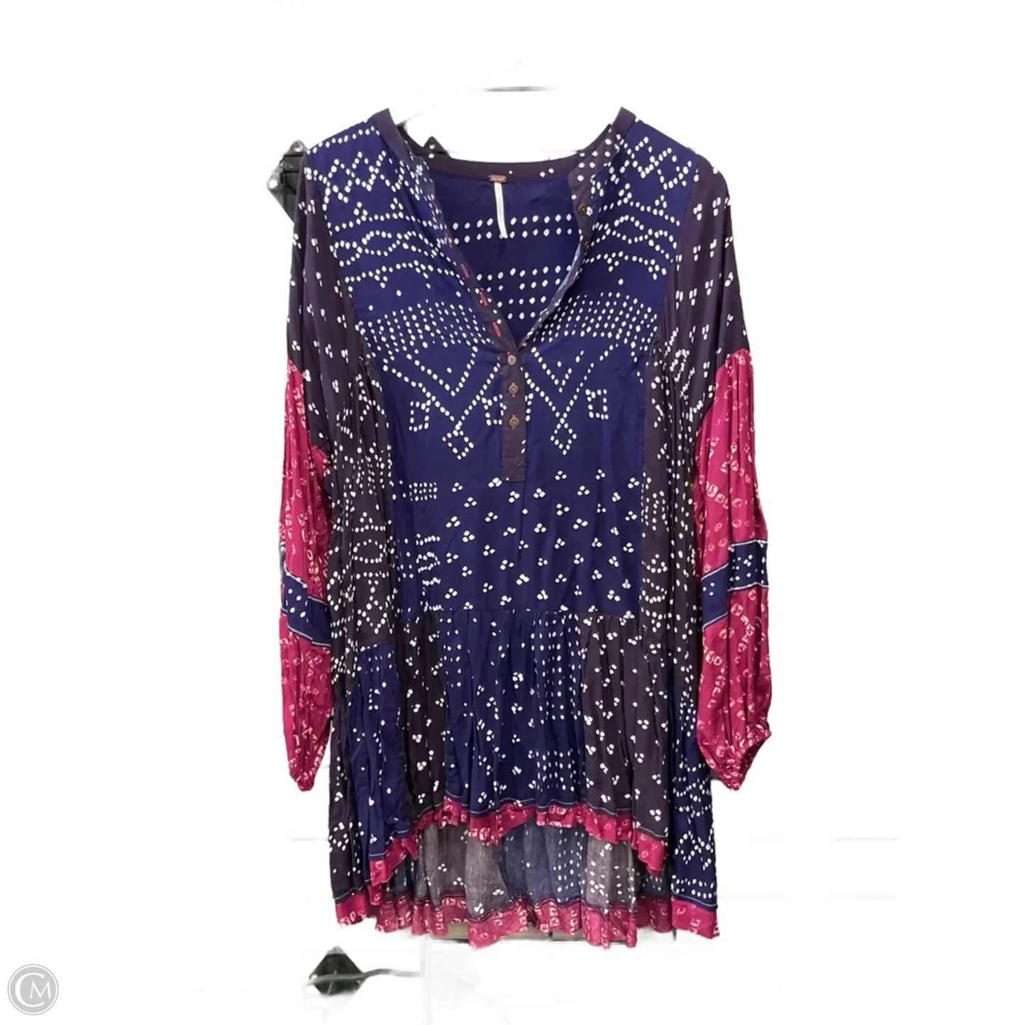 Tunic Long Sleeve By Free People In Blue, Size: M