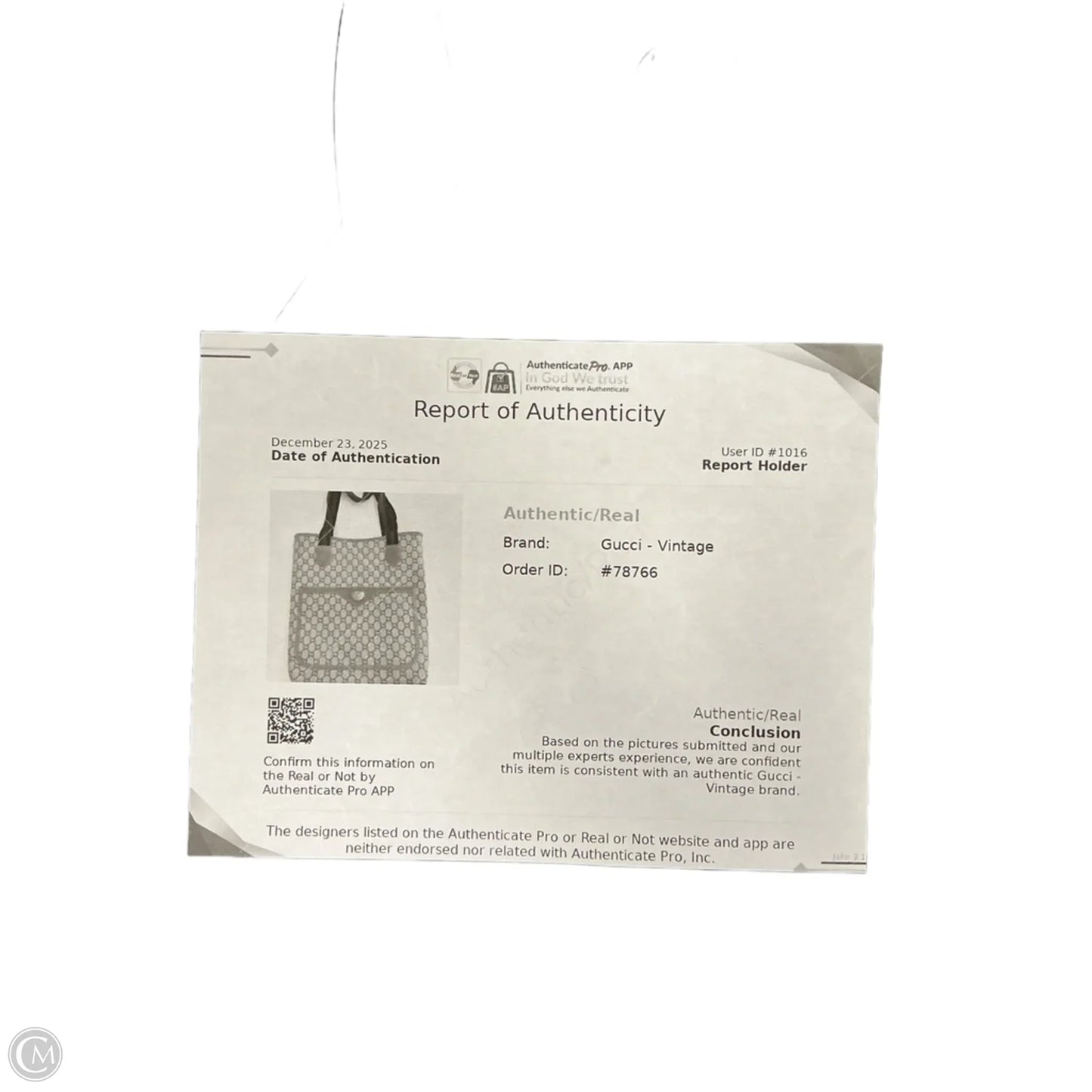 Tote Luxury Designer By Gucci, Size: Large