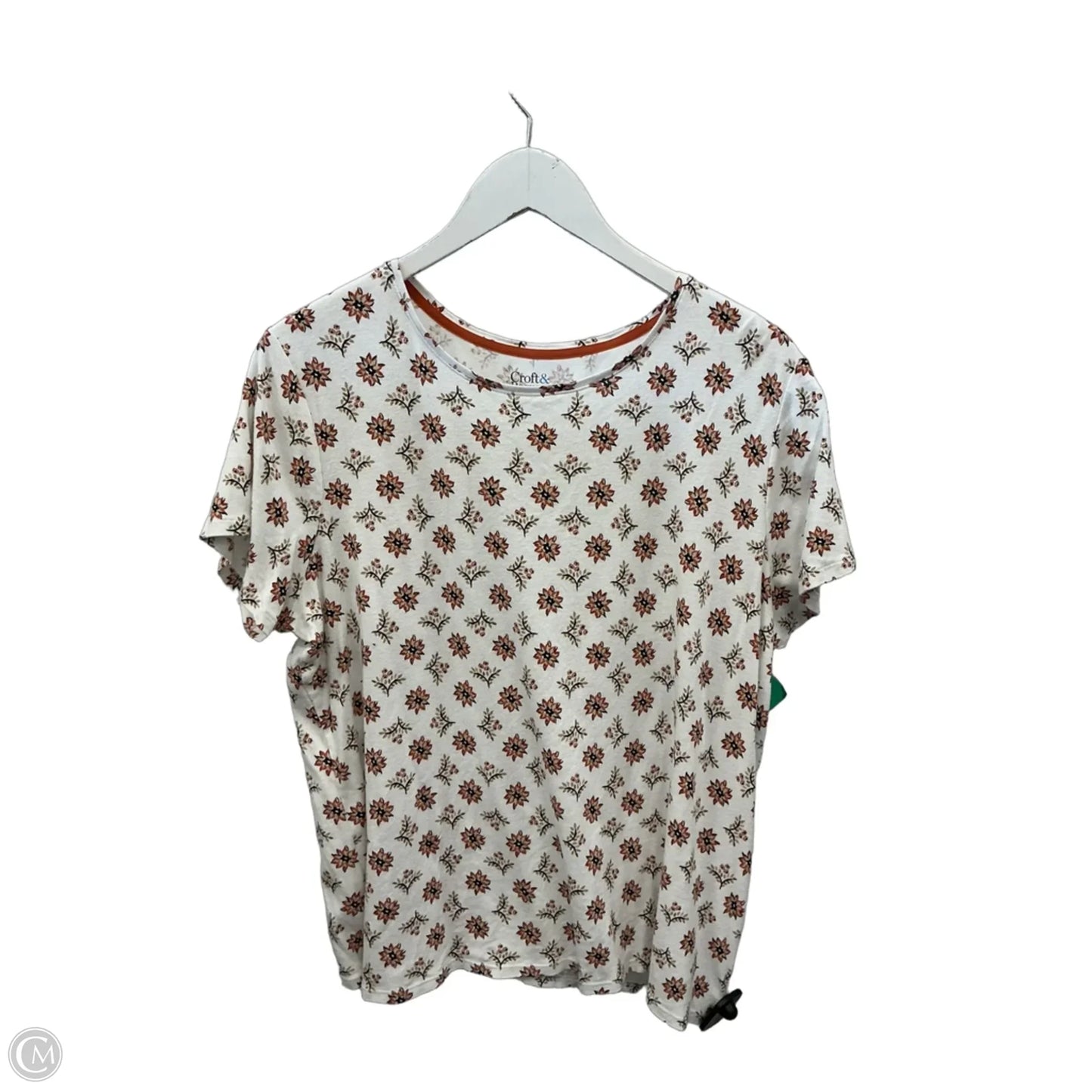 Top Short Sleeve By Croft And Barrow In White, Size: Xxl