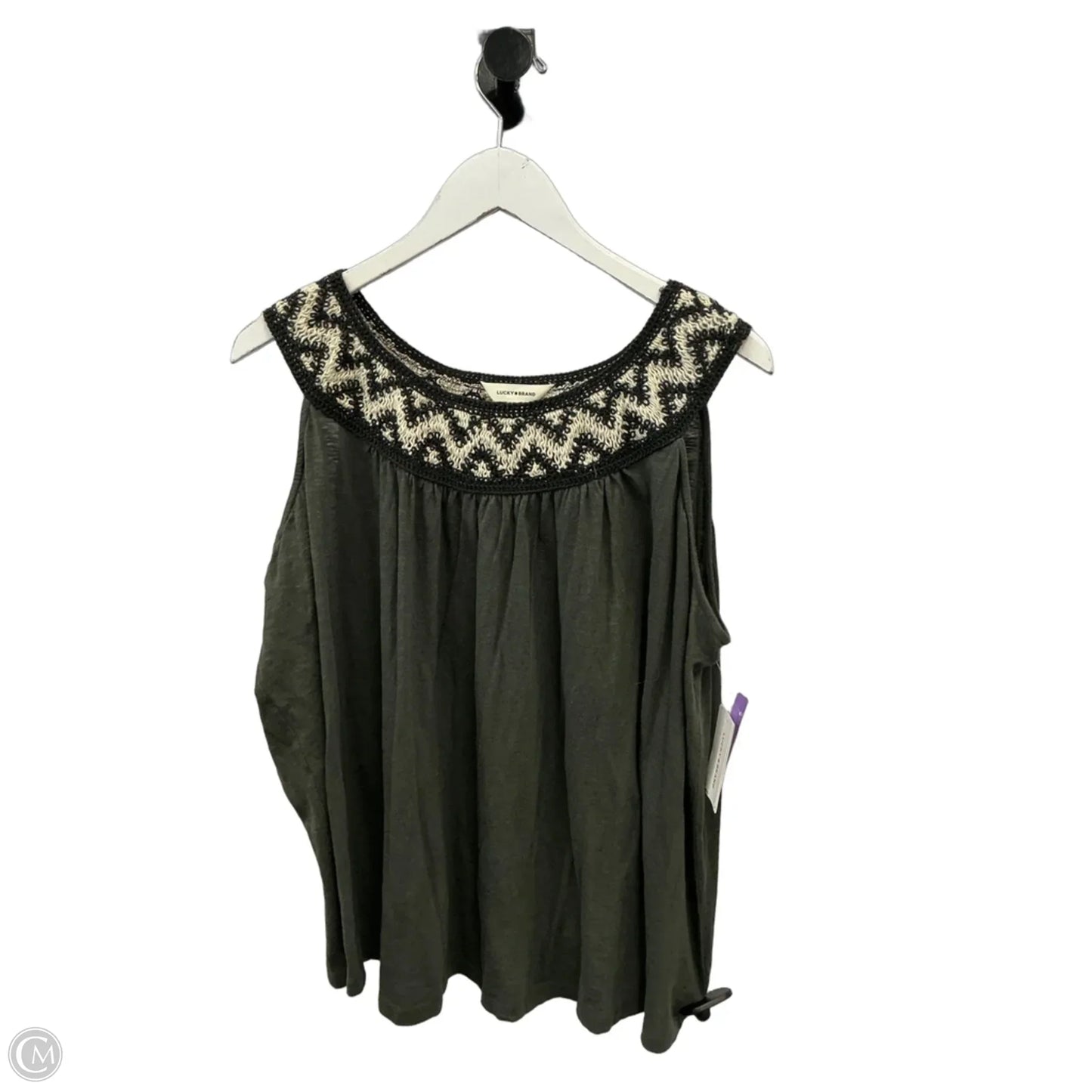 Top Sleeveless By Lucky Brand In Green, Size: 2x