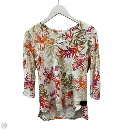 Top 3/4 Sleeve By Chicos In Multi-colored, Size: S