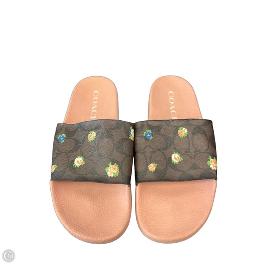 Sandals Designer By Coach In Brown & Pink, Size: 10