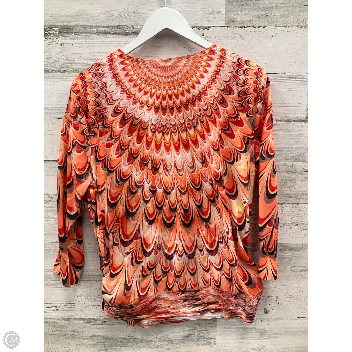 Top Long Sleeve By Chicos In Orange, Size: Xl