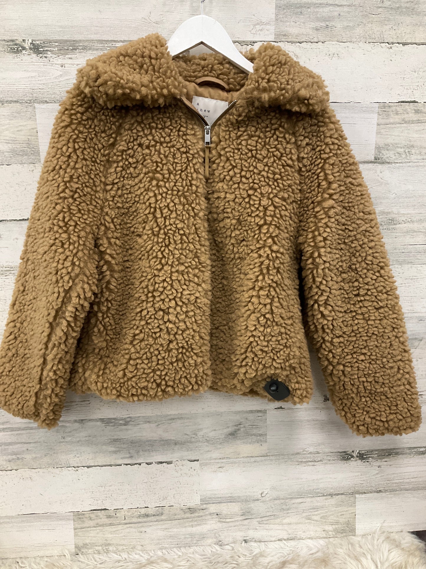 Jacket Faux Fur & Sherpa By A New Day In Tan, Size: S