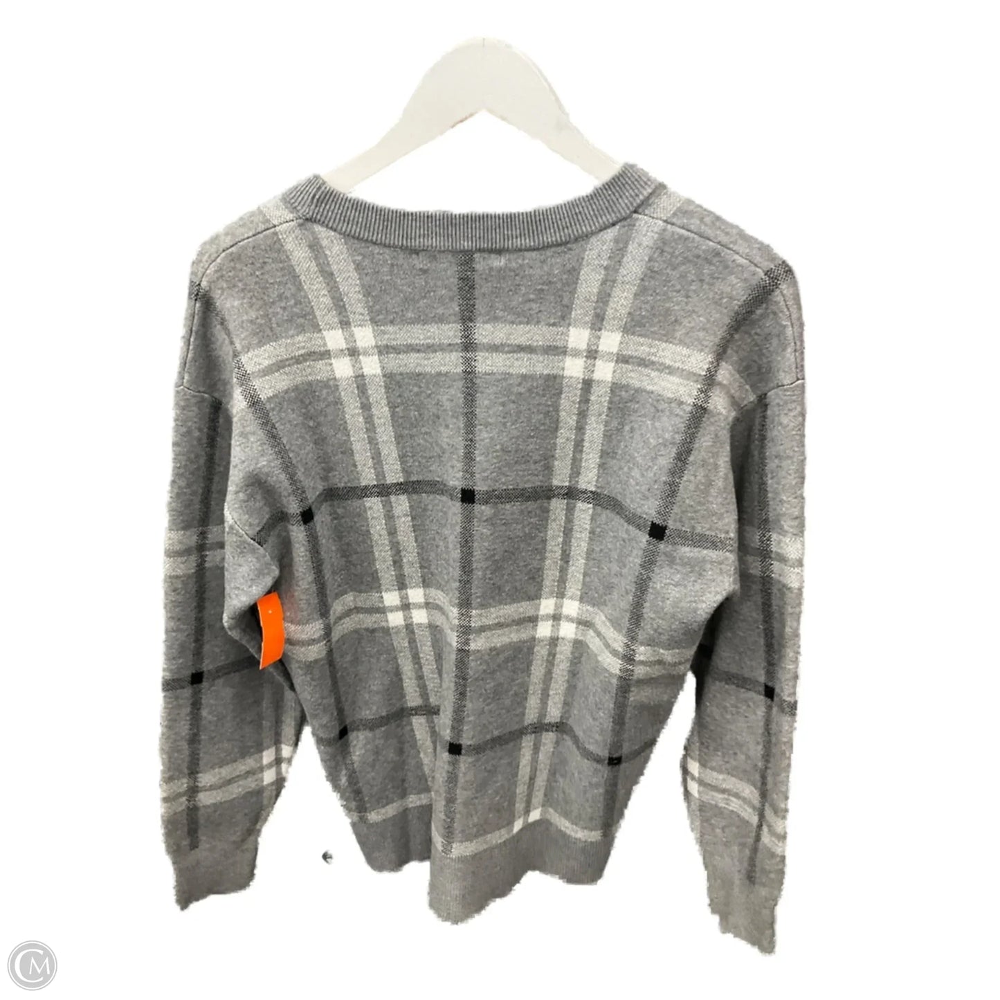 Sweater By Tahari By Arthur Levine In Grey, Size: L