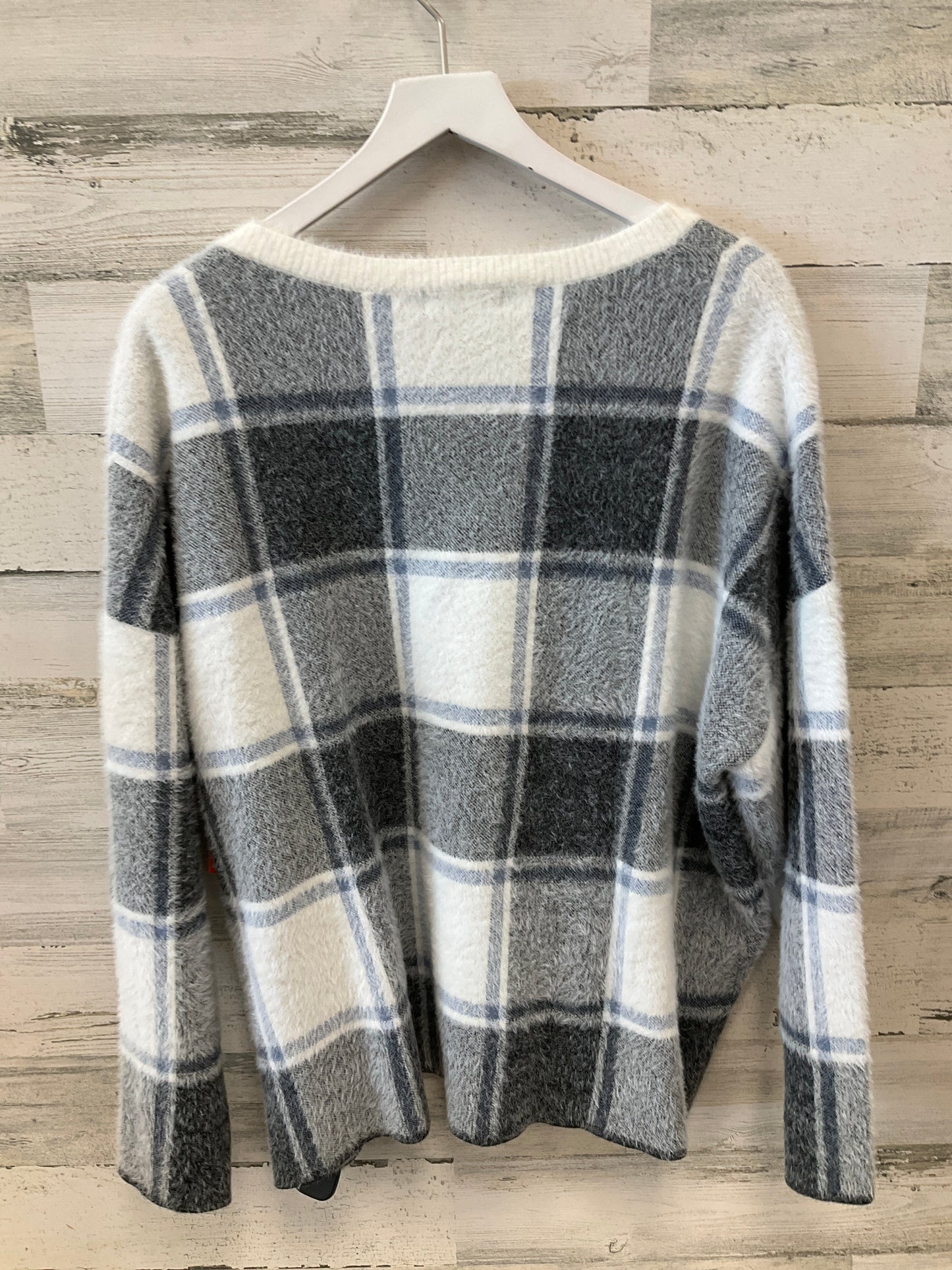 Sweater By Rachel Zoe In Blue & White, Size: 1x