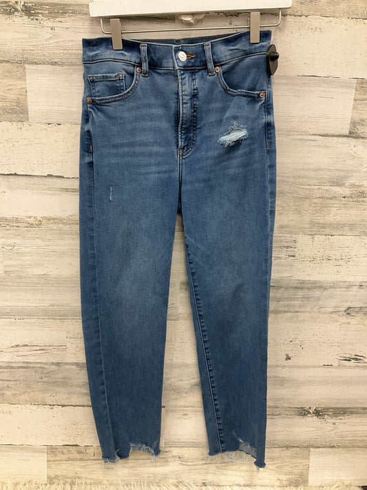 Jeans Straight By Express In Blue Denim, Size: 4