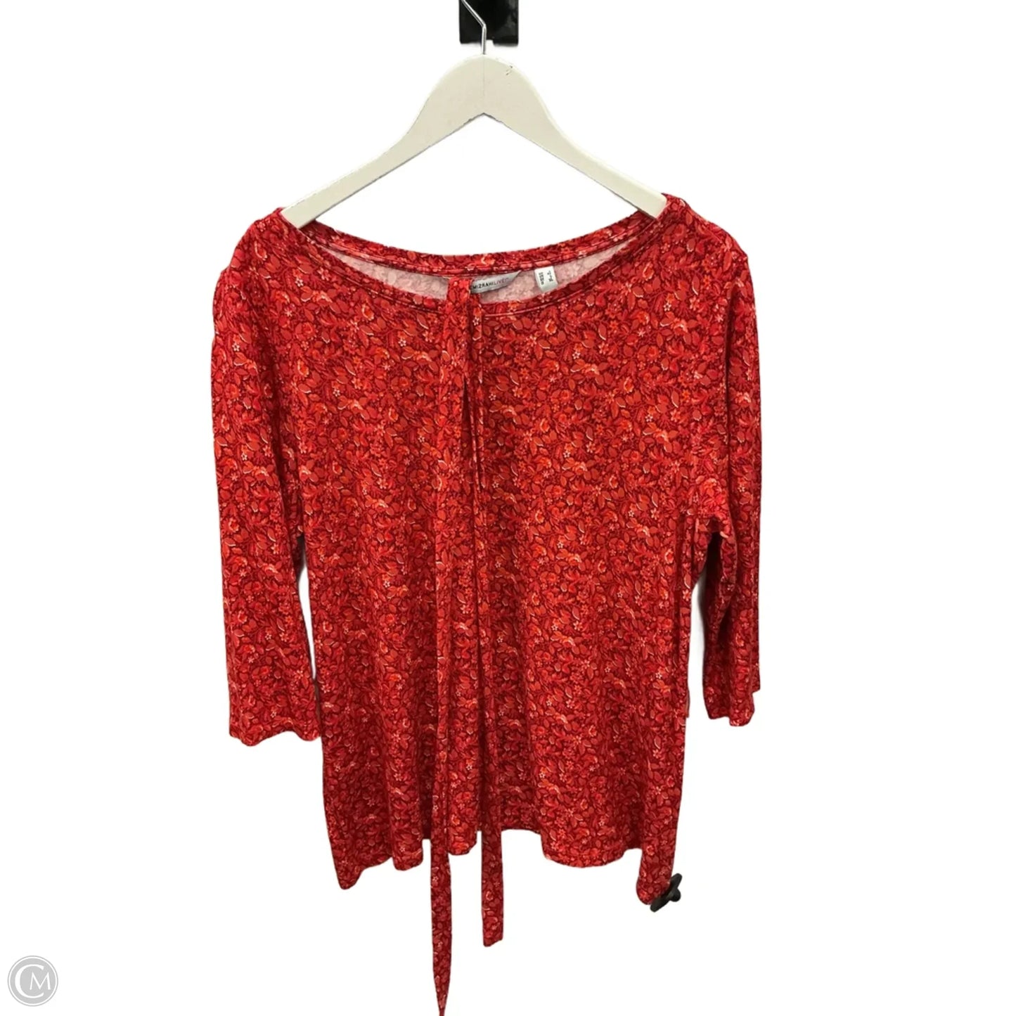 Top 3/4 Sleeve By Isaac Mizrahi Live Qvc In Red, Size: L