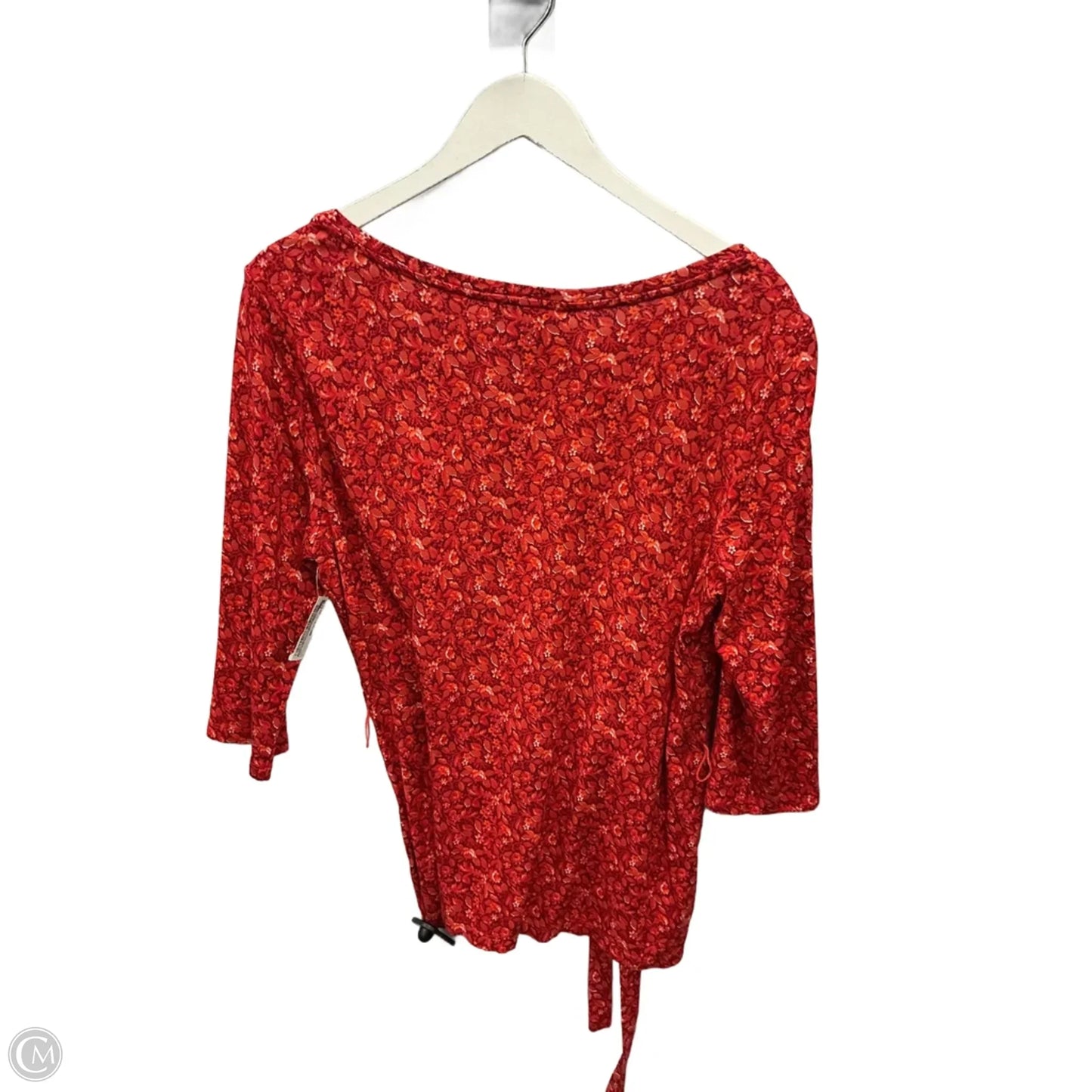 Top 3/4 Sleeve By Isaac Mizrahi Live Qvc In Red, Size: L