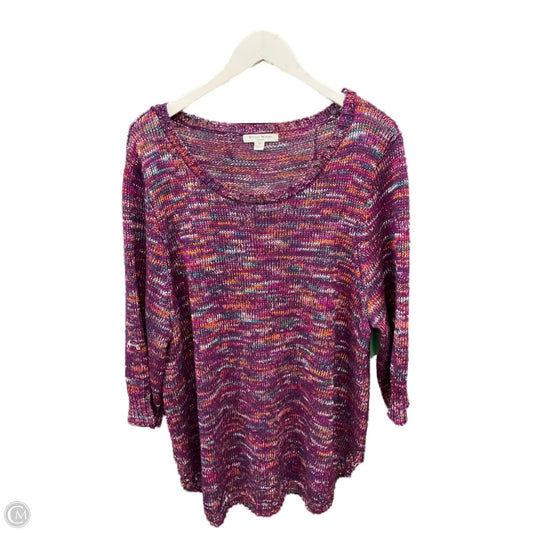Sweater Short Sleeve By Studio Works In Purple, Size: 3x