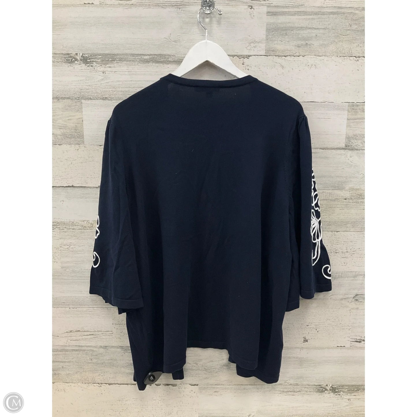 Sweater Cardigan By Chicos In Navy, Size: Xxl