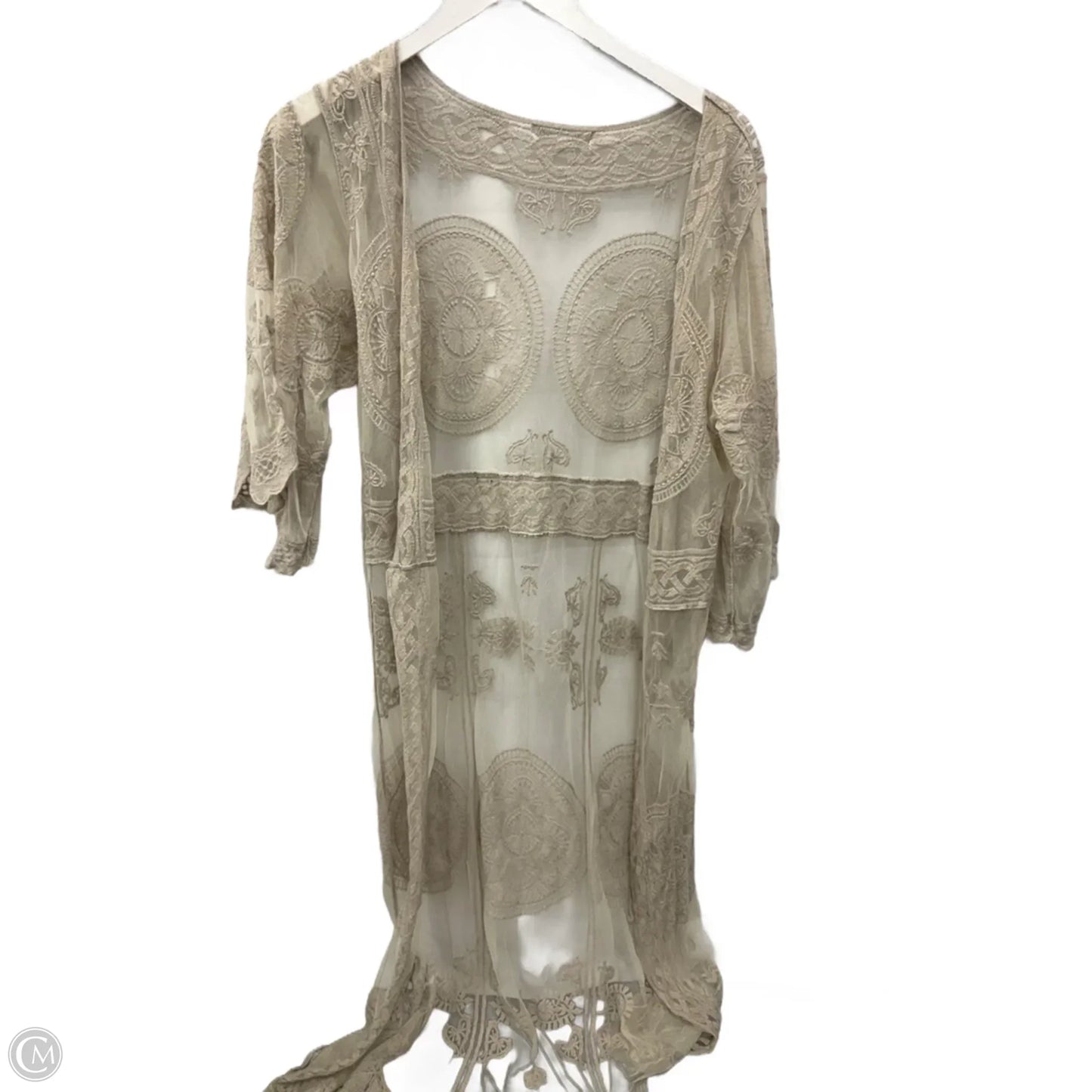 Kimono By Clothes Mentor In Tan, Size: S