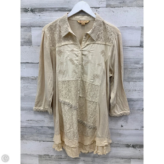 Top Long Sleeve By Clothes Mentor In Cream, Size: L
