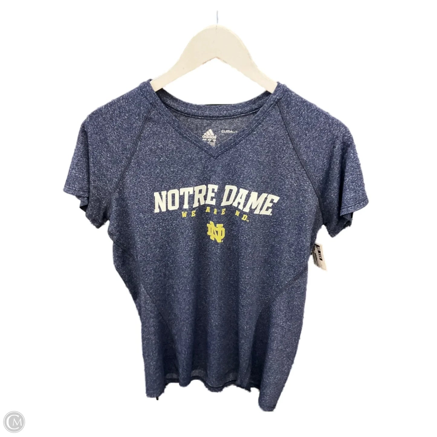 Athletic Top Short Sleeve By Adidas In Navy, Size: M