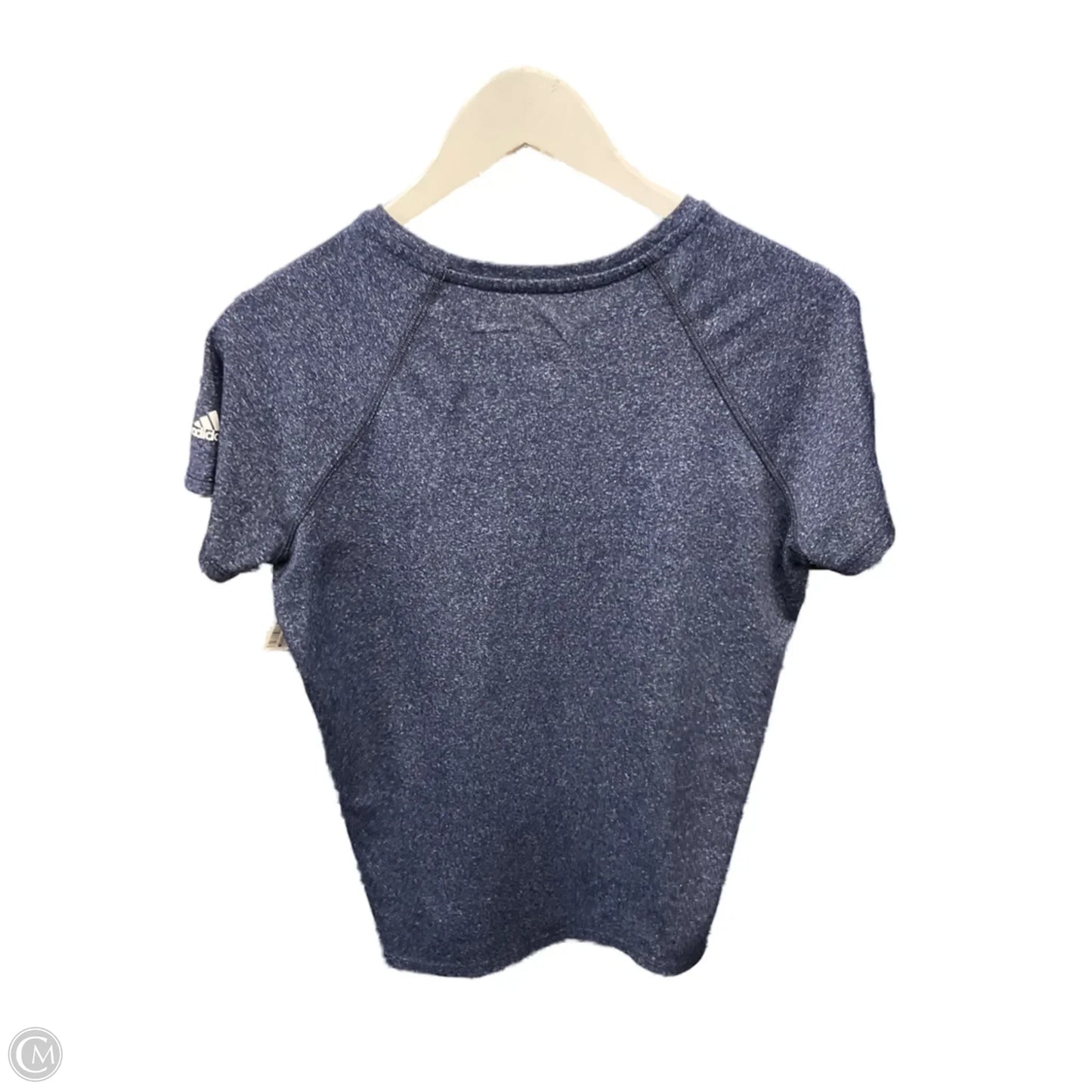 Athletic Top Short Sleeve By Adidas In Navy, Size: M