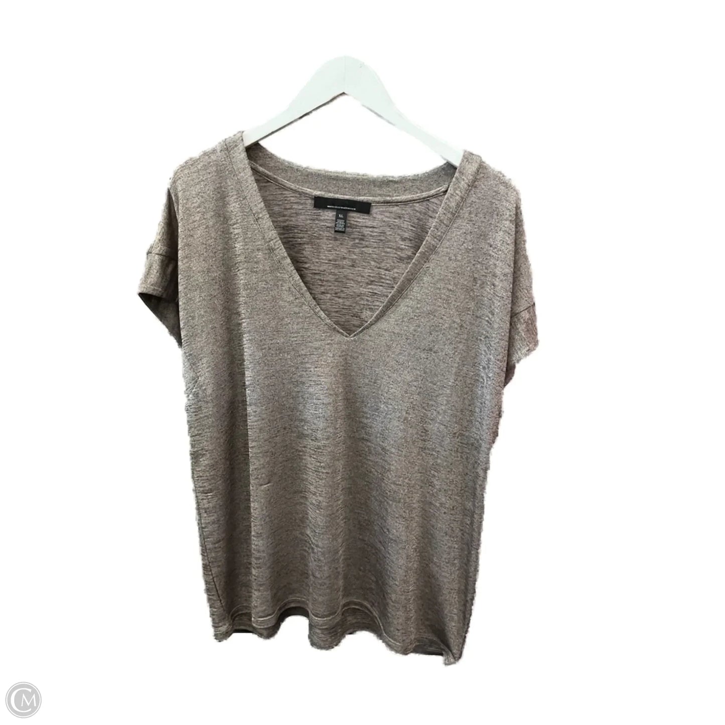 Top Short Sleeve By White House Black Market In Grey, Size: Xl