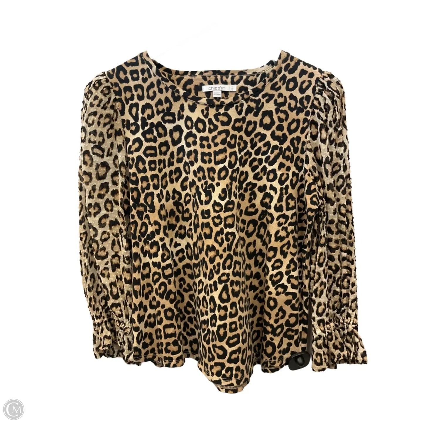 Top Long Sleeve By Chicos In Animal Print, Size: M