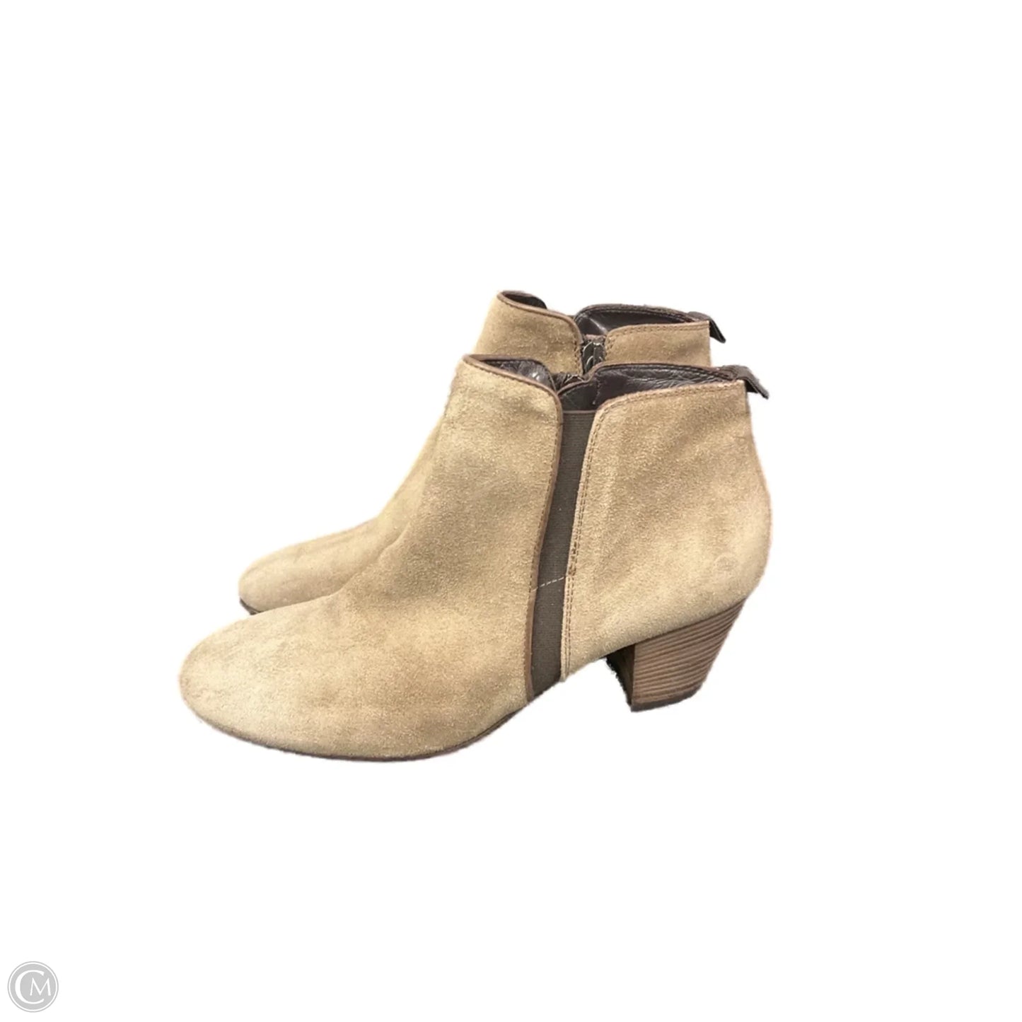Boots Ankle Heels By Clothes Mentor In Tan, Size: 8.5