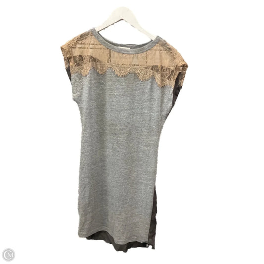 Dress Casual Midi By Clothes Mentor In Grey & Tan, Size: S