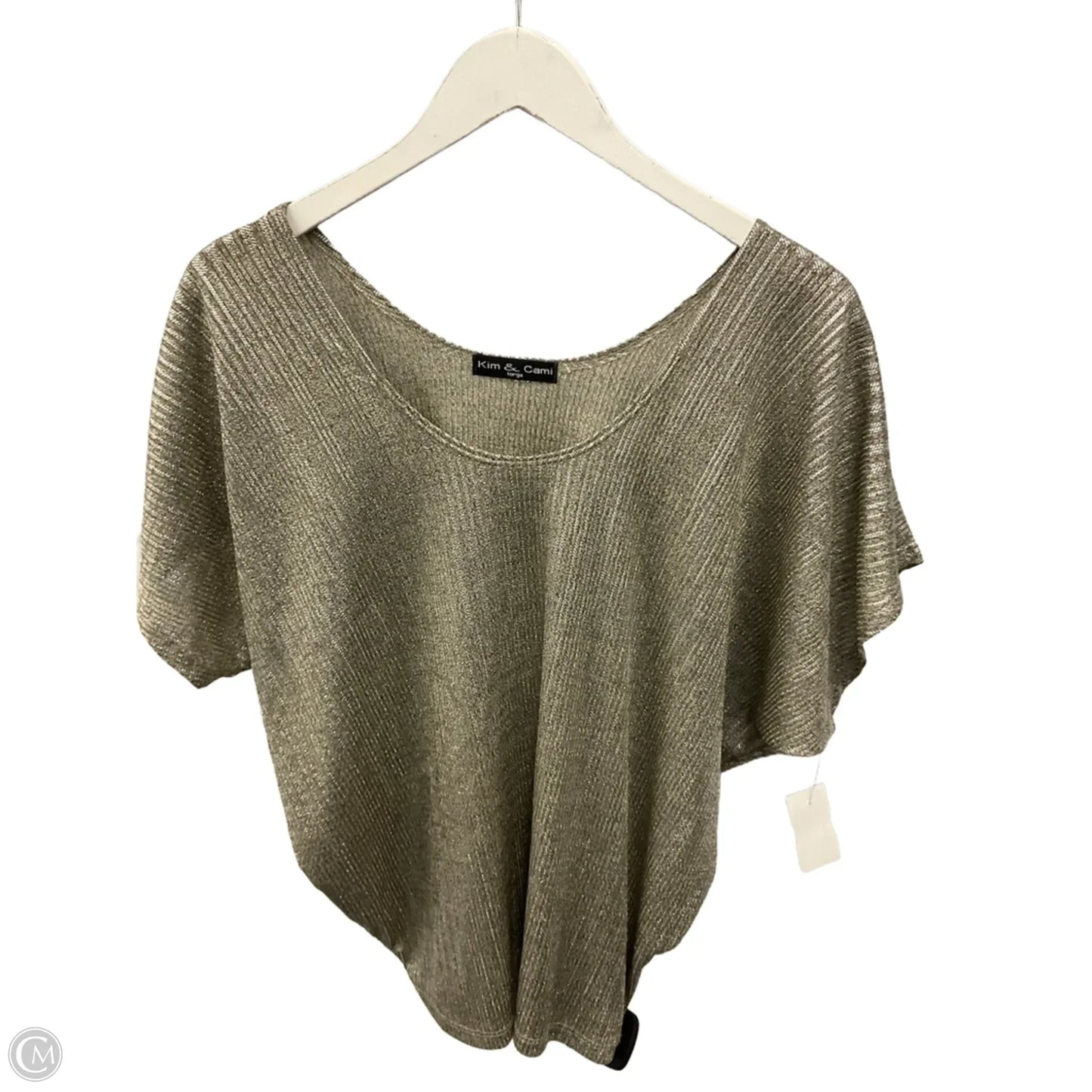 Top Short Sleeve By Kim & Cami In Gold, Size: L