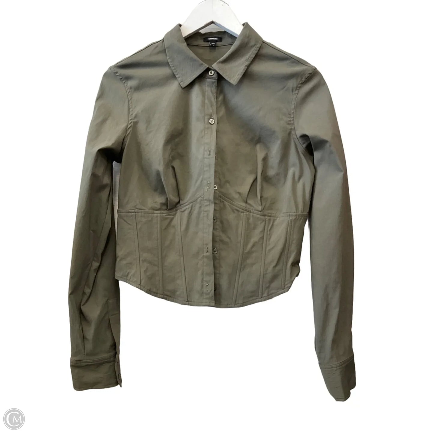 Top Long Sleeve By Express In Green, Size: S