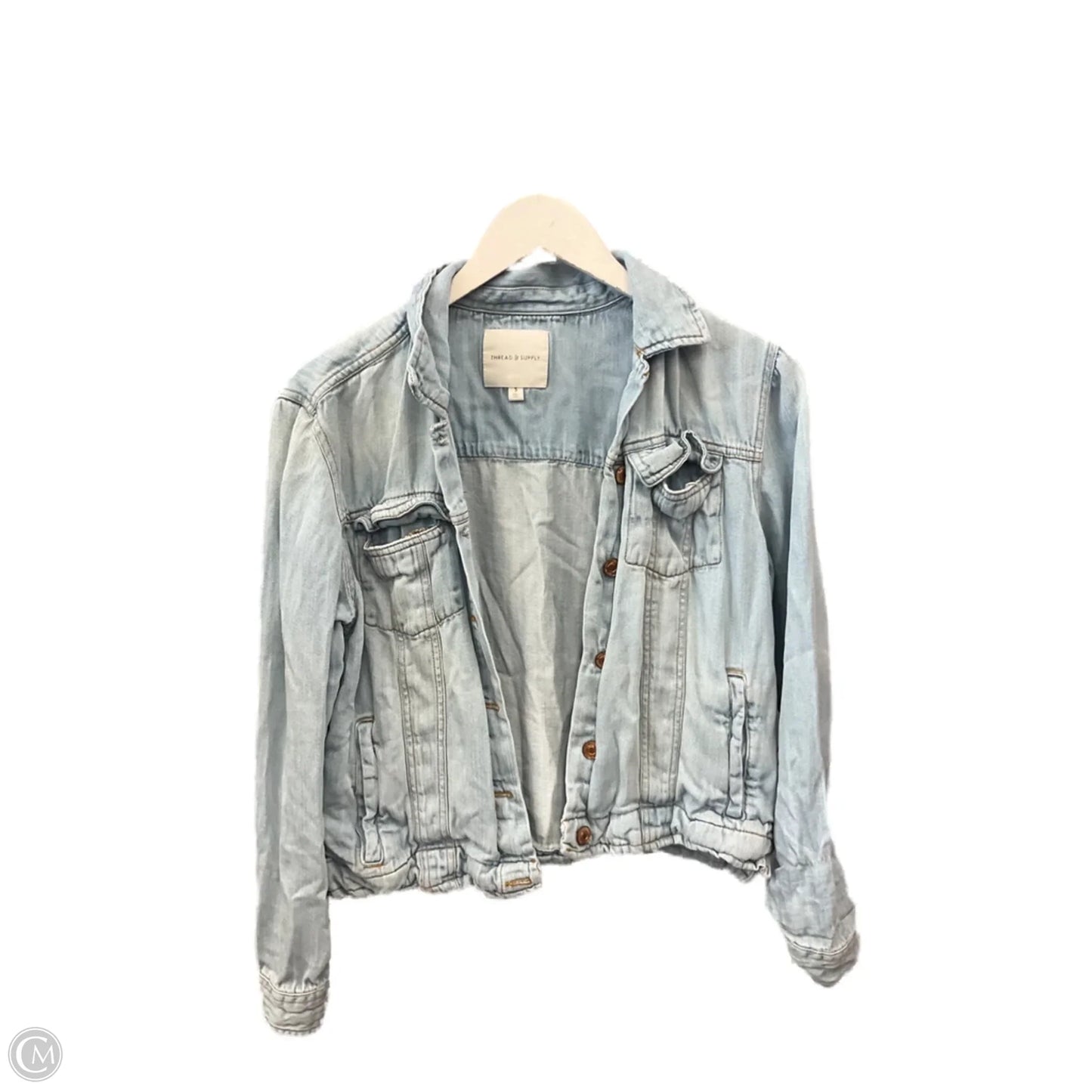 Jacket Denim By Thread And Supply In Blue Denim, Size: S