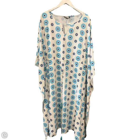 Dress Casual Midi By Clothes Mentor In Blue & White, Size: 3x