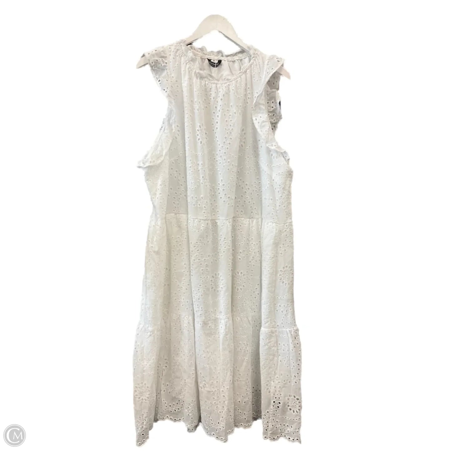Dress Casual Midi By Clothes Mentor In White, Size: 3x