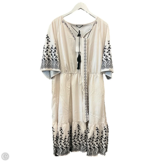 Dress Casual Midi By Clothes Mentor In Cream, Size: 3x