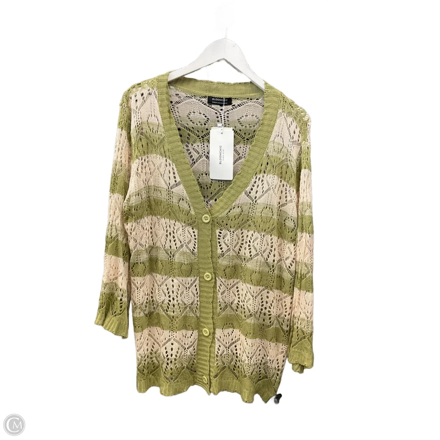 Sweater Cardigan By Clothes Mentor In Green, Size: 2x