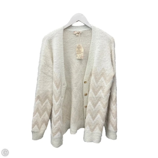 Sweater Cardigan By Hem & Thread In Cream, Size: L
