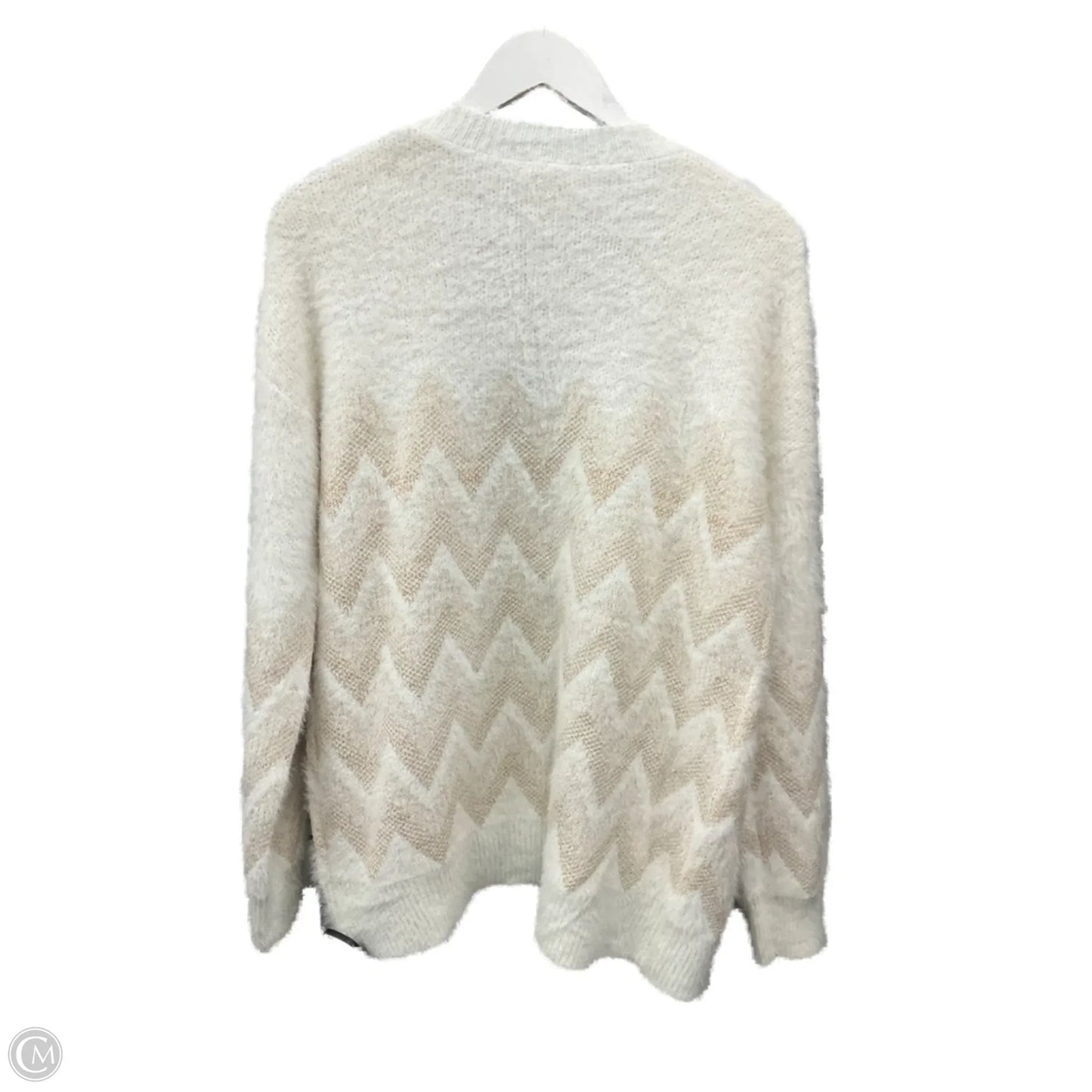 Sweater Cardigan By Hem & Thread In Cream, Size: L