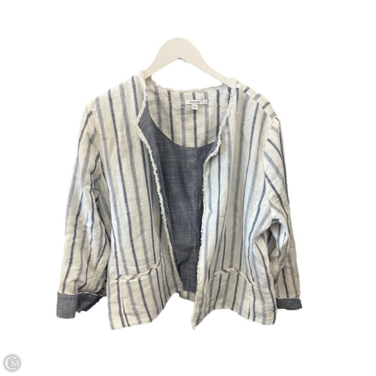 Blazer By Chicos In Blue & White, Size: Xl