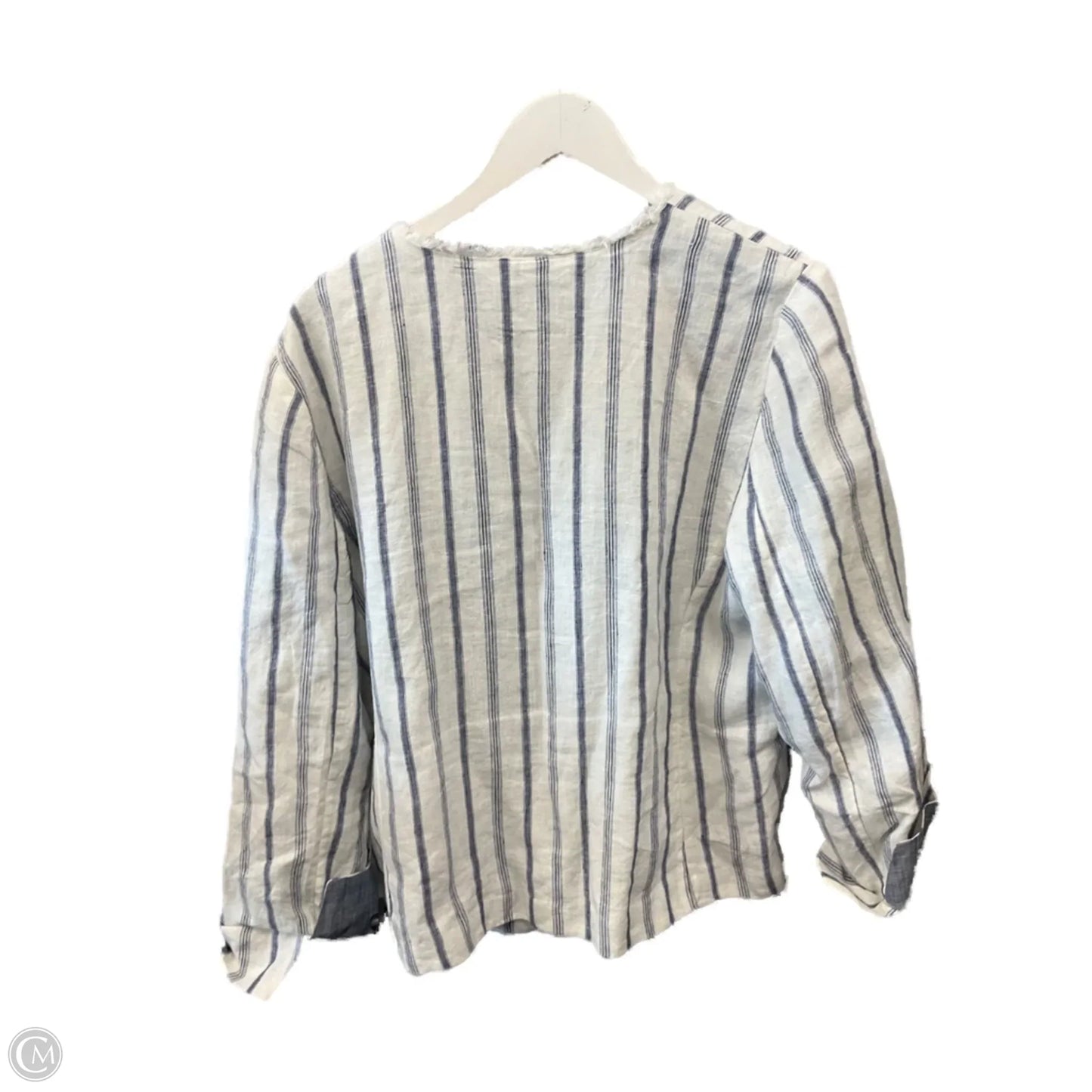 Blazer By Chicos In Blue & White, Size: Xl