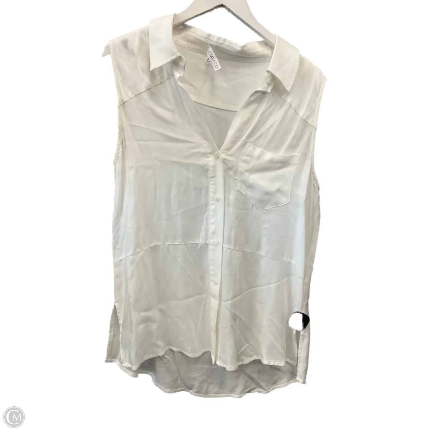 Top Sleeveless By Clothes Mentor In White, Size: M
