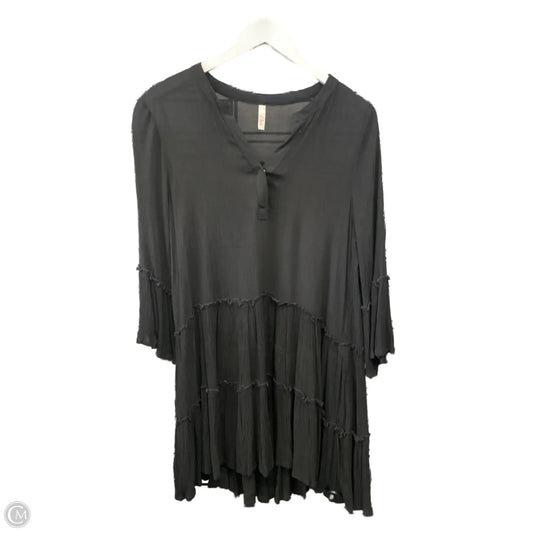 Tunic Long Sleeve By Elan In Black, Size: S