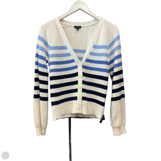 Sweater Cardigan By Talbots In Blue & White, Size: Xs