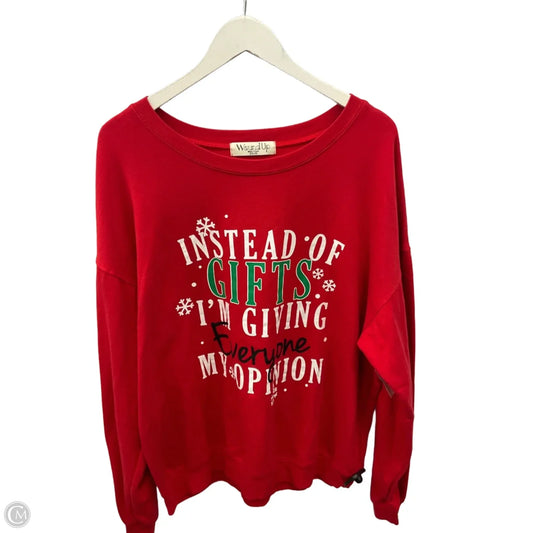 Sweatshirt Crewneck By Clothes Mentor In Red, Size: Xxl