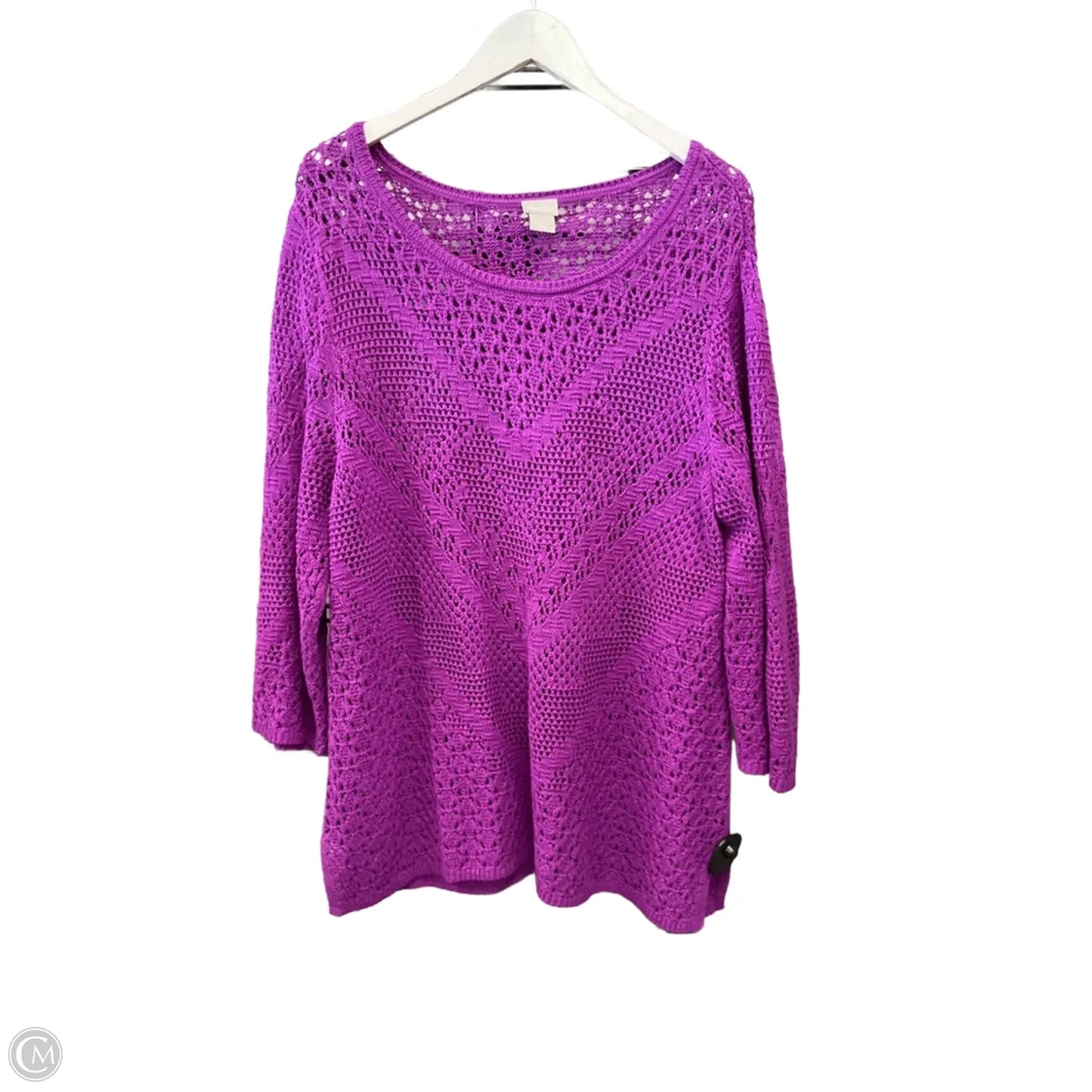 Sweater By Chicos In Purple, Size: Xxl