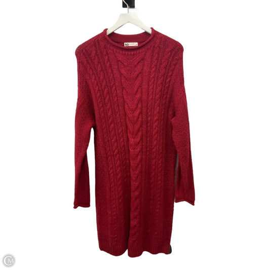 Dress Sweater By So In Red, Size: M