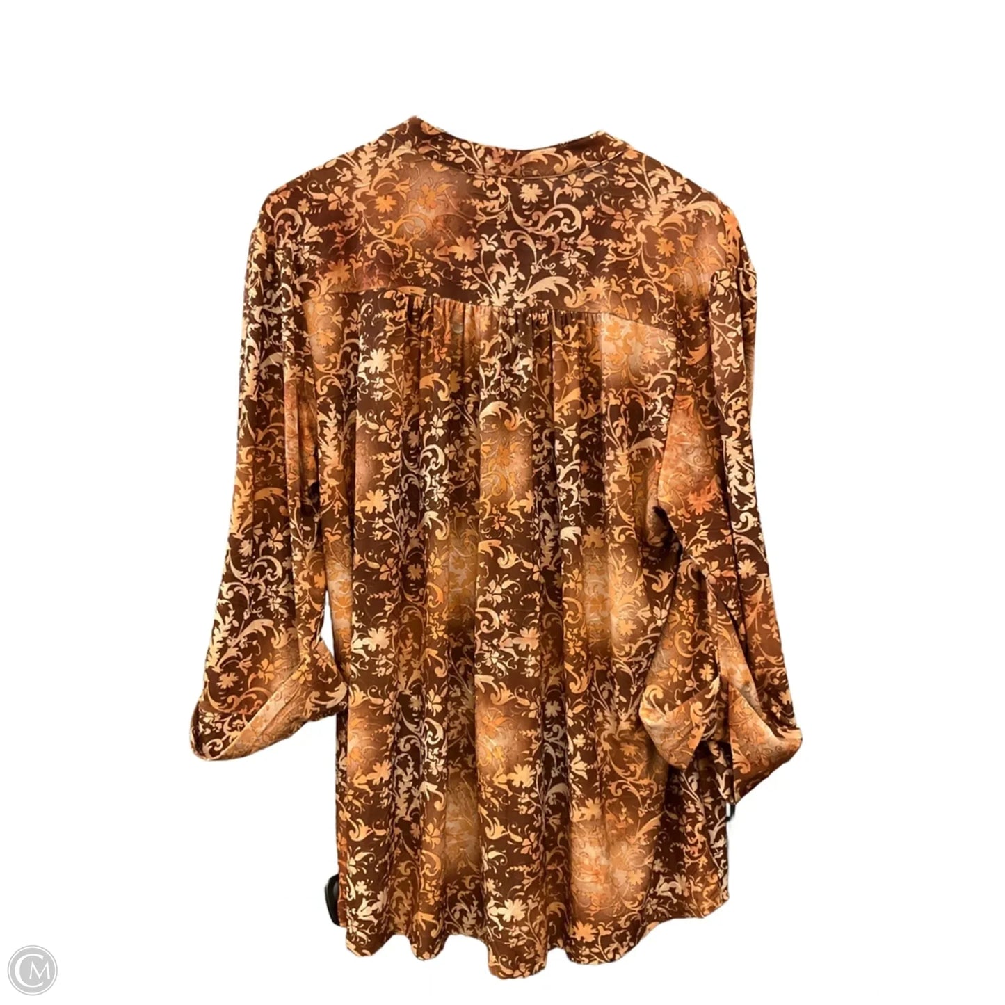 Top Long Sleeve By Cocomo In Brown, Size: 2x