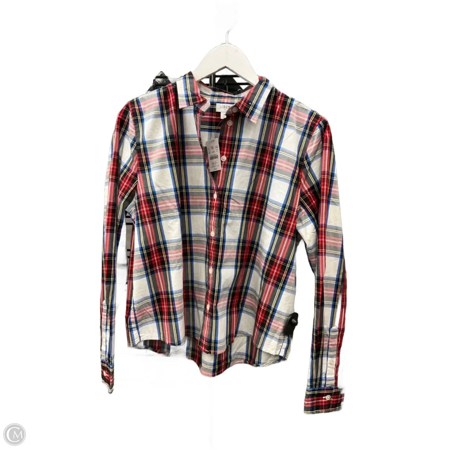 Top Long Sleeve By J. Crew In Plaid Pattern, Size: M