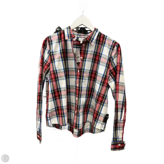 Top Long Sleeve By J. Crew In Plaid Pattern, Size: M